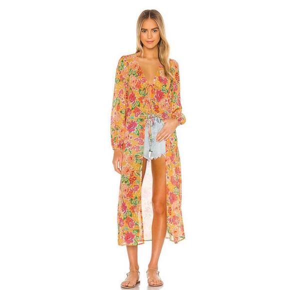 Tops - Lovers + Friends‎ Floral Chiffon Temptation Robe Coverup Small New Revolve